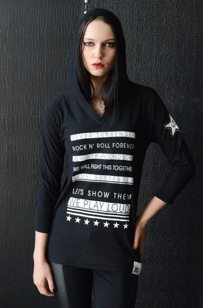 "Play Loud" Women's Hooded Shirt