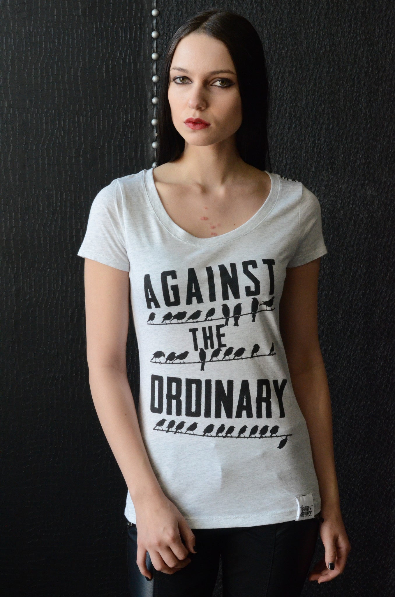 "Birds" Graphic Women's Tee w/hand Stitched Detailing